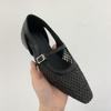 Zapatos Mary Jane de Tacón Grueso Trenzados Franceses Estilo Nuevo Verano 2025 con Agujeros y Huecos Estilo Retro para Mujer