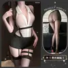 Lencería Sexy con Escote Profundo en V, Falda Ajustada a la Cadera, Atractiva y Seductora, Estilo de Azafata Atrevida, No Necesita Quitarse, Atuendo Qqny