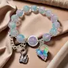 Pulseira Princesa Fofa Cor de Doce para Melhores Amigas, Pulseiras de Contas para Crianças, Doce e Sofisticada, Bijuterias Versáteis para Barracas