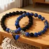 Aliexpress Venta Caliente Transfronteriza Juego de Pulseras Multicolor de Piedra Natural con Atracción Magnética para Parejas, Portables Apilables al por Mayor