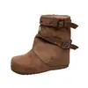 Botas retro populares de plataforma gruesa para aumentar la altura para mujer, nuevo estilo primavera/verano 2026, combinadas con faldas para crear un efecto adelgazante, botines cortos Birkenstock de suela blanda