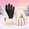 Crianças de 3 a 17 anos, crianças luvas infantis grossas à prova de frio, à prova d'água, à prova de vento, antiderrapantes, quentes, de algodão para neve para esqui, inverno