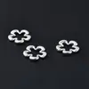 Nuevo Colgante de Flor Hueca Brillante de Plata de Ley Sólida S925 Cuentas Espaciadoras Pequeñas para Pulsera de Cristal DIY Accesorios de Collar