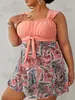 2025 Novo Comércio Exterior Transfronteiriço da Amazon Moda Praia Plus Size Multicor Cobertura da Barriga Biquíni Duas Peças Estilo Saia Roupa de Banho Feminina