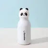 Tampa de Copo de Boneca Desenho Animado 3D Copo Térmico Infantil Compacto e Portátil Copo de Água com Canudo Duplo Copo de Água Fria de Aço Inoxidável