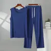 Conjunto casual suelto para casa de verano para hombre, chaleco fino sin mangas de modal talla grande con bolsillos, pantalones de pierna ancha, cómodo