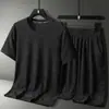 Traje Deportivo de Hielo de Seda para Verano 2026 para Hombres Jóvenes y de Mediana Edad, Pijama para Hombre, Traje Transpirable de Secado Rápido con Sensación de Hielo para Hombre, Ropa para Correr