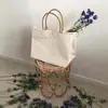 Bolsa Tote Tela em Branco Transfronteiriça Alça de Couro PU Grande Capacidade DIY Personalizável Bolsa de Mensageiro para Exportação Bolsa de Compras