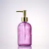 Botella de Lavado de Manos de Rayas Verticales de Alta Calidad, Vidrio Espeso, Botella Dispensadora Multifuncional para Loción y Gel de Ducha, Botella de Vidrio Resistente a la Humedad y al Calor
