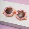 Moda Estilo Coreano 2024 Novo Óculos de Sol Infantil Flip Distintivo DIY Crianças Meninas Fofas Letras Flores