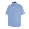 Camisas Cuadros Bloque de Color Retro Americano de Manga Corta para Hombres y Mujeres, Nueva Moda de Verano Marca Camisas Casuales Versátiles de Corte Holgado para Parejas