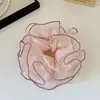 Scrunchie de Renda Plissada de Organza Super Fada Tamanho Grande Suave Prendedor de Cabelo Doce Estilo de Feriado Acessório de Cabelo para Rabo de Cavalo