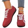 Zapatos Casuales de Entrenamiento Nuevos Otoño 2025 Punta Redonda Con Cordones Planos Casuales Versátiles Zapatos de Mujer Venta al por Mayor
