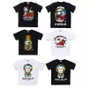 Camiseta de manga corta de la marca japonesa de moda BAPE, peso pesado de verano 240g algodón puro, camuflaje de cabeza de mono, tiburón mono, venta al por mayor transfronteriza