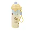 Copo Térmico para Sorvete Aço Inoxidável 316 Grande Capacidade Desenho Animado Copo com Canudo Fofo Portátil Copo para Beber com Alça