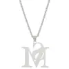Collar Joyería Transfronteriza Collar con Letra de la Suerte Femenino Nicho Acero Inoxidable Gone Letra SM Cadena para Clavícula Colgante