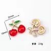 Accesorios de Aleación de Cereza Tridimensional con Goteo de Aceite Accesorios para Manualidades Accesorios Llavero Colgante para Bolso Material Colgante para Pendientes