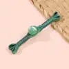 Botão de Cheongsam com fecho estilo chinês, fio dourado e prateado iridescente Classe A, contas de jade, fecho de fio enrolado em cauda de andorinha, acessório para vestimenta