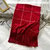 Comercio Exterior Invierno Nuevo Versátil Bufanda de Cuadros Navideños para Mujer Cálido Chal de Cachemira Imitación Bufanda de Pareja de Alta Gama