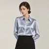 Camisa de seda feminina 2026 novo top de primavera, camisa respirável de alta qualidade, camisa de manga longa de seda de amoreira 19 momme para o trabalho