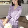 Fábrica de Origen Transfronterizo Otoño e Invierno Estilo Francés Digno y Elegante Vestido Base de Manga Abullonada con Cuello en V Falda Larga para Mujer