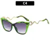 Moda Europea y Americana Montura Grande Fiesta Hip-Hop Diseño de Serpiente Gafas de Sol Personalizadas Protección Solar para Exteriores Vacaciones Gafas de Sol Transfronterizas