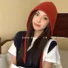 Gorro de lana 100% pura de alta calidad australiana Otoño/Invierno gorro para la cabeza para mujer Gorro de punto versátil para protección contra el frío y calidez