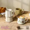 Caneca de Café de Cerâmica Rústica Vintage Personalizada, Caneca Listrada Esmaltada em Forno de Alto Valor Pintada à Mão, Fábrica Transfronteiriça