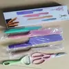 Comercio exterior exportación juego de cuchillos de cocina color paja de trigo juego de seis piezas color cocina pintura cuchillo caja de regalo