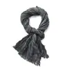 Bufanda de Algodón y Lino Otoño e Invierno Nuevo Estilo Artístico Plisada Retro Hecha a Mano Teñido Sucio Color Sólido Transfronteriza Comercio Exterior Bufanda para Hombre