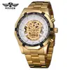 Novo Modelo Vencedor Moda Casual Masculina Europeia e Americana Crânio Luminoso Vazado Relógio Mecânico Automático Província de Guangdong