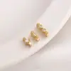 Preservação de Cor Banhado a Ouro 14K Zircônia Flor de Ameixa Fileira Dupla Três Fileiras Espaçador Contas Feito à Mão DIY Pulseira de Pérolas Acessórios de Joalheria
