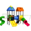 Escorregador combinado infantil para área externa, equipamento de playground para jardim de infância e comunidade, escorregador de torre dupla de plástico e balanço