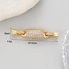 Hebilla de conexión para collar de perlas, oro de 14 quilates, doble hebilla de diamante, hecha a mano, pulsera DIY, bobina, hebilla universal, accesorios de cuentas