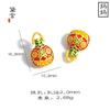 Oro de Arena Vietnamita Esmalte Antiguo Pequeña Bestia Mítica Bestia Devoradora de Oro Familia de Tres con Hebilla Pulsera DIY Accesorios de Joyería