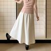 [Oufan] Saia Casual de Lã Estilo Preguiçoso Cintura Alta Feminina Outono e Inverno 2024 Nova Saia Longa Emagrecedora 2604