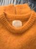 Suéter Explosivo de Pelo de Guaxinim Laranja Macio Pegajoso Feminino Outono e Inverno High-end Solto Suave Caxemira Estilo Preguiçoso Tricô