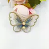 5,5cm Borboleta Bordada em Renda Centro de Flor com Pérola Artificial Leque Redondo DIY Artesanal Adorno de Cabeça para Noiva Acessórios de Decoração para Roupa Sapato Nenhum