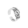 Anel de poker estilo europeu e americano retrô de prata tailandesa com diamante rosa amor para homens e mulheres personalidade design de nicho anel versátil