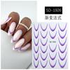 2025 Novos Adesivos Franceses Gradientes Pat Adesivos Celebridade da Internet Pat Manicure Francesa Decalques Preto e Branco Adesivos de Decoração de Unhas