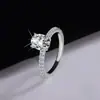 Anillo Ovalado de Moissanita Microincrustado al por Mayor Anillo de Diamante Estilo Europeo y Americano, Pasa la Prueba de Diamantes, Soporta Dropshipping