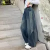 Jeans de Primavera y Otoño para Niñas 2026 Nuevos Casuales Estilo Coreano Niña Niños Medianos y Grandes Cordón Vaqueros Pantalones de Pierna Ancha Transfronterizo