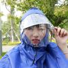 Impermeable para coche eléctrico de fabricante adulto impermeable para moto de batería de coche eléctrico impermeable para montar doble visera de sombrero tela Oxford impermeable de una pieza