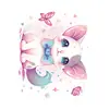Protetor de Braço Rosa Gato Simples de Verão Adesivo de Tatuagem Estilo Ins Gato Nicho Tatuagem Adesiva Impermeável de Longa Duração para Mulheres