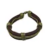Pulsera de Diseño Color-Blocking de Celebridad de Internet Europea y Americana Cordón de Cuero de Vaca Retro Tejida Simple Pulsera Ajustable de Cuero Genuino Dropshipping