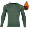 Ropa de Fitness para Hombre en Otoño e Invierno Mallas de Secado Rápido Ropa de Entrenamiento para Gimnasio Tops para Correr Ropa Casual Cálida con Forro Polar