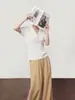 Roupas femininas transfronteiriças no atacado: popular, fluído, perna larga, cintura elástica, caimento solto, seda gelo, calça casual reta HBZW800728