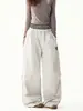 Pantalones de Paracaidista Originales del Fabricante Estilo Americano Rayados Doble Cintura Plisados Unisex Vintage Sueltos de Pierna Ancha
