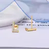 Comercio electrónico transfronterizo superventas 26 letras inglesas pendientes de circonita agujas de plata 925 pendientes exquisitos de diamantes completos pendientes