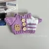 Ropa de bebé con botones de punto 17 cm primera, segunda y tercera generación Labubu accesorios para fiesta de sentarse, muñeco de peluche de perro